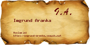 Imgrund Aranka névjegykártya